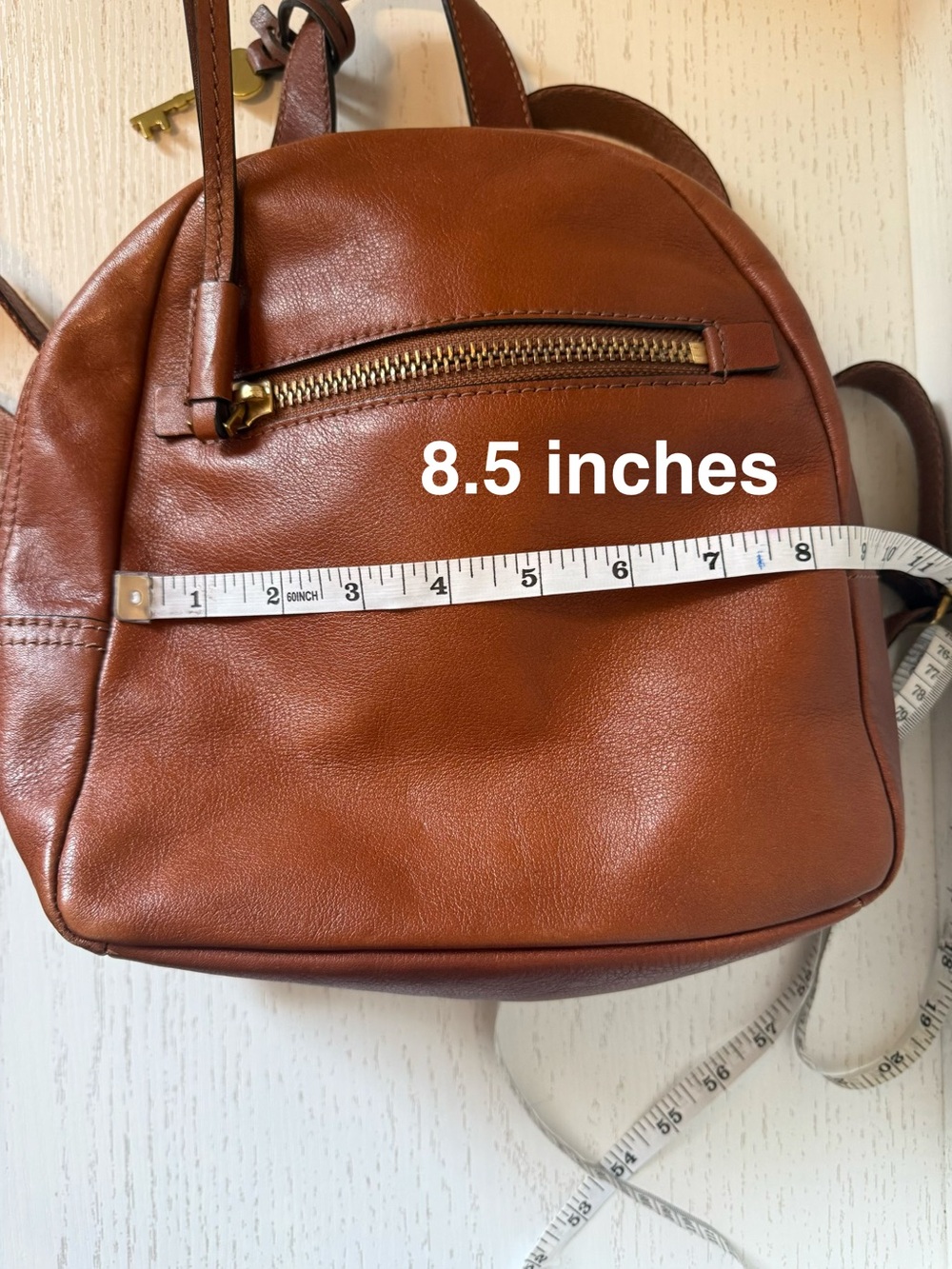 Fossil Cognac Leather Megan Mini Backpack - Picture 10 of 15